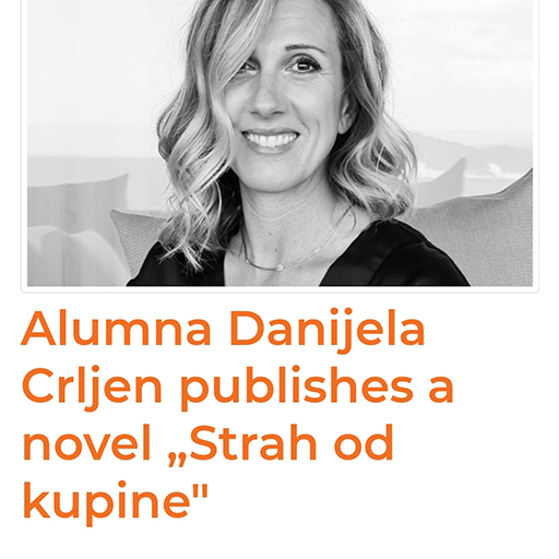 RIT Croatia: Alumna Danijela Crljen Publishes A Novel „Strah Od Kupine”.