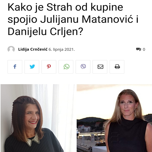 Dubrovniknet.hr: Kako Je Strah Od Kupine Spojio Julijanu Matanović I Danijelu Crljen?
